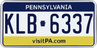 PA license plate KLB6337