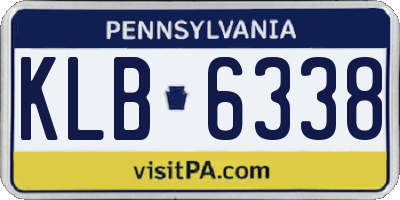 PA license plate KLB6338