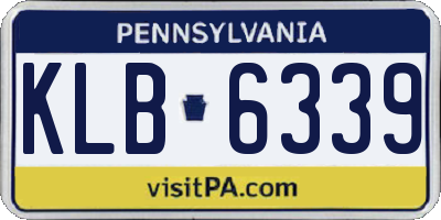 PA license plate KLB6339