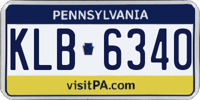 PA license plate KLB6340