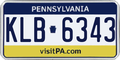 PA license plate KLB6343