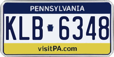 PA license plate KLB6348