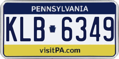 PA license plate KLB6349