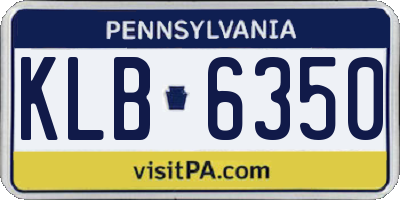PA license plate KLB6350