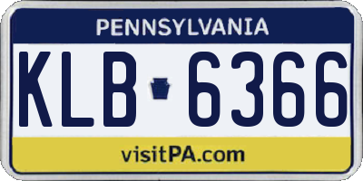 PA license plate KLB6366