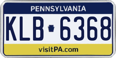 PA license plate KLB6368