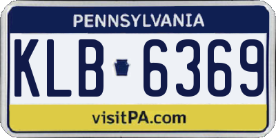 PA license plate KLB6369