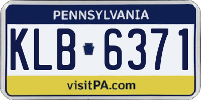 PA license plate KLB6371