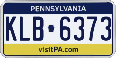 PA license plate KLB6373