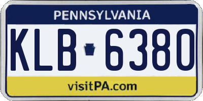 PA license plate KLB6380