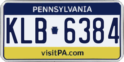 PA license plate KLB6384