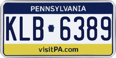 PA license plate KLB6389
