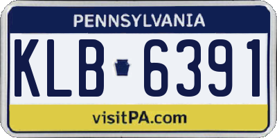 PA license plate KLB6391