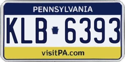 PA license plate KLB6393