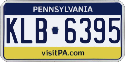 PA license plate KLB6395