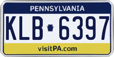 PA license plate KLB6397