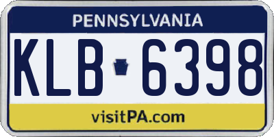 PA license plate KLB6398
