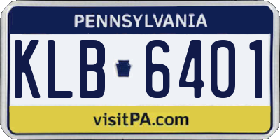 PA license plate KLB6401