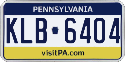 PA license plate KLB6404