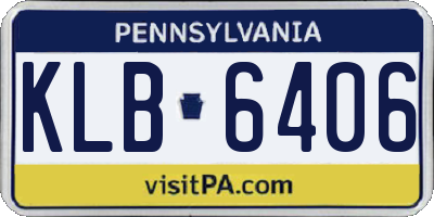 PA license plate KLB6406
