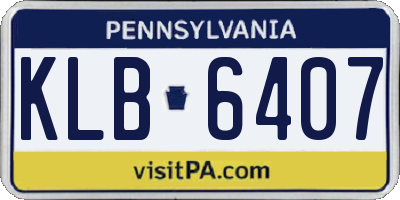 PA license plate KLB6407