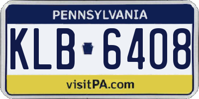 PA license plate KLB6408