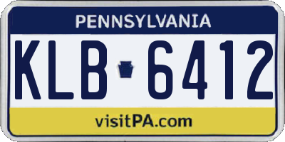 PA license plate KLB6412