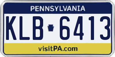 PA license plate KLB6413
