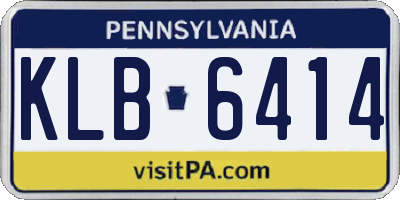 PA license plate KLB6414