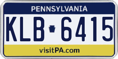 PA license plate KLB6415