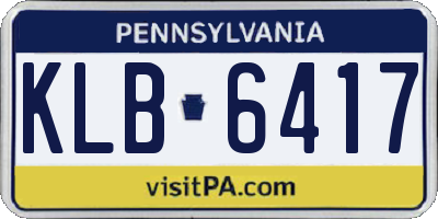 PA license plate KLB6417