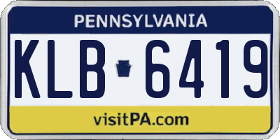 PA license plate KLB6419