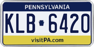 PA license plate KLB6420