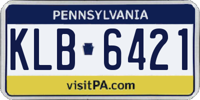 PA license plate KLB6421