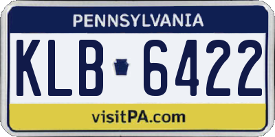 PA license plate KLB6422