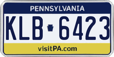 PA license plate KLB6423