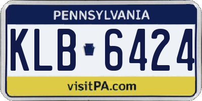 PA license plate KLB6424