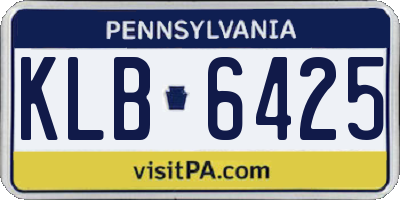 PA license plate KLB6425