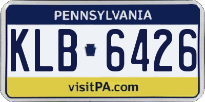 PA license plate KLB6426