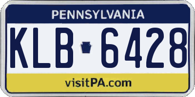 PA license plate KLB6428