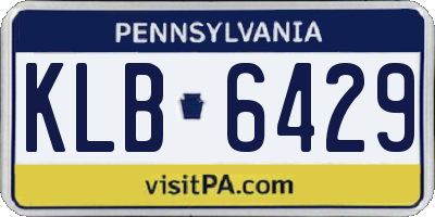 PA license plate KLB6429