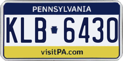 PA license plate KLB6430
