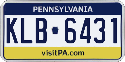 PA license plate KLB6431