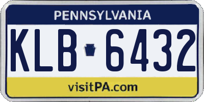 PA license plate KLB6432