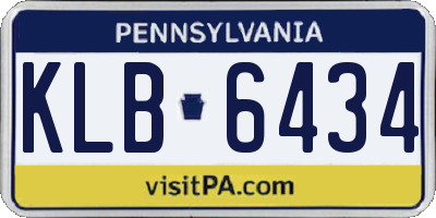 PA license plate KLB6434