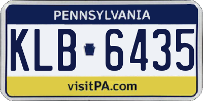 PA license plate KLB6435
