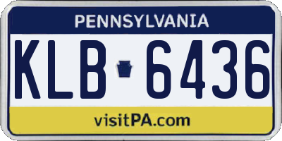 PA license plate KLB6436