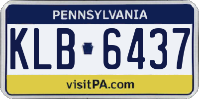 PA license plate KLB6437