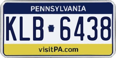 PA license plate KLB6438
