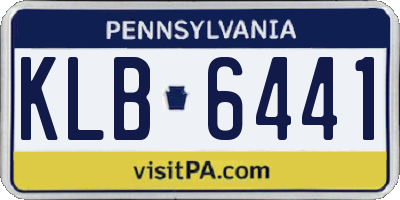 PA license plate KLB6441